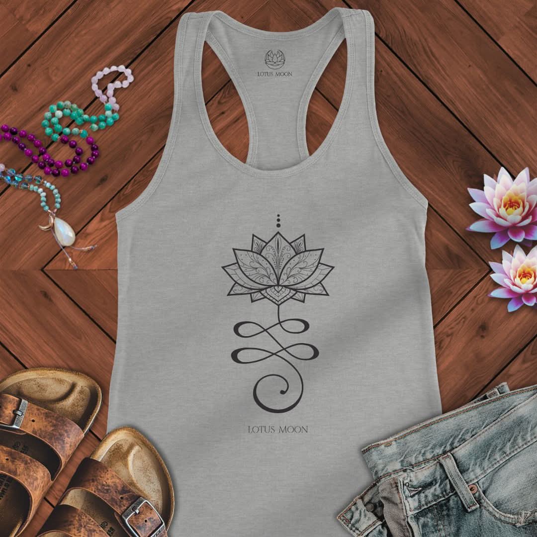 Unalome Lotus Tank Heather Grey
