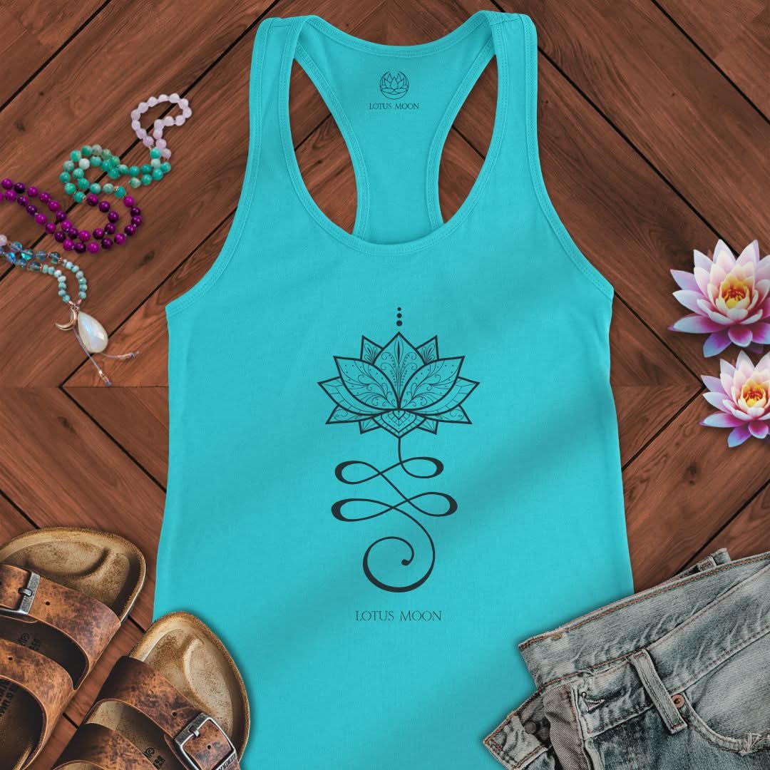 Unalome Lotus Tank Solid Tahiti Blue