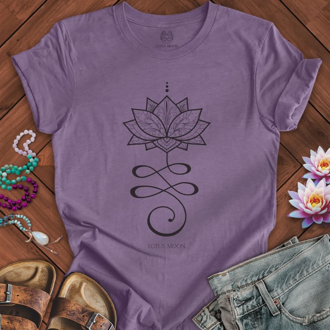 Unalome Lotus Tee Heather Purple
