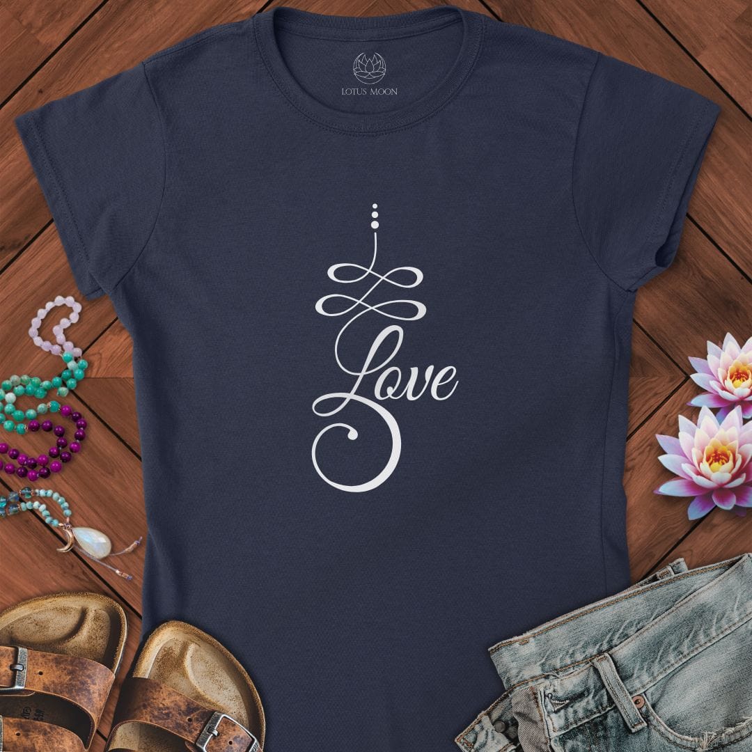 Unalome Love Fitted Tee Navy