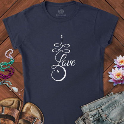 Unalome Love Fitted Tee Navy
