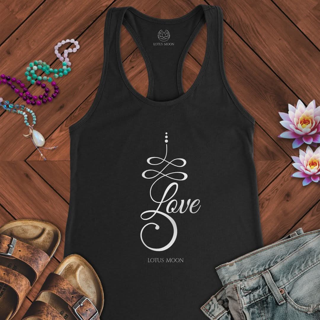 Lotus Moon Co. Tank Top Unalome Love Tank Solid Black / XS