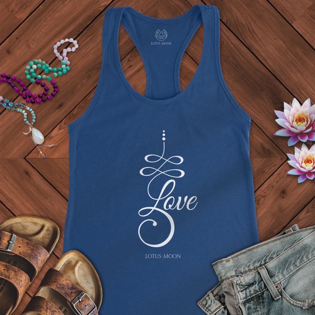 Lotus Moon Co. Tank Top Unalome Love Tank Solid Royal / XS