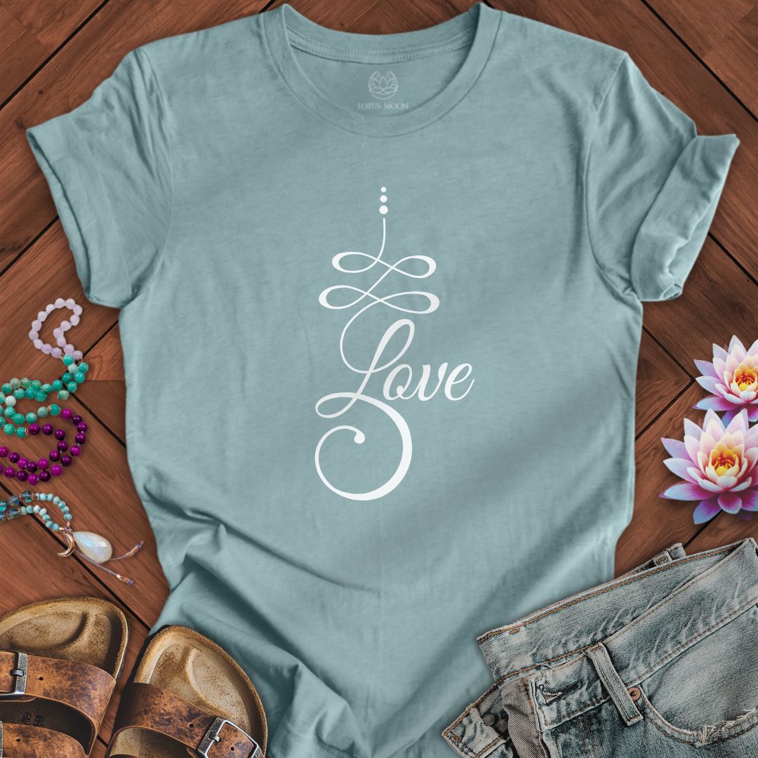 Unalome Love Tee Heather Blue Lagoon