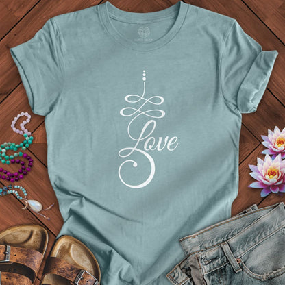 Unalome Love Tee Heather Blue Lagoon