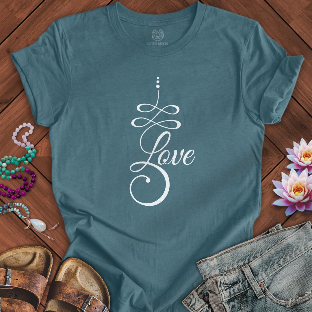 Unalome Love Tee Heather Deep Teal