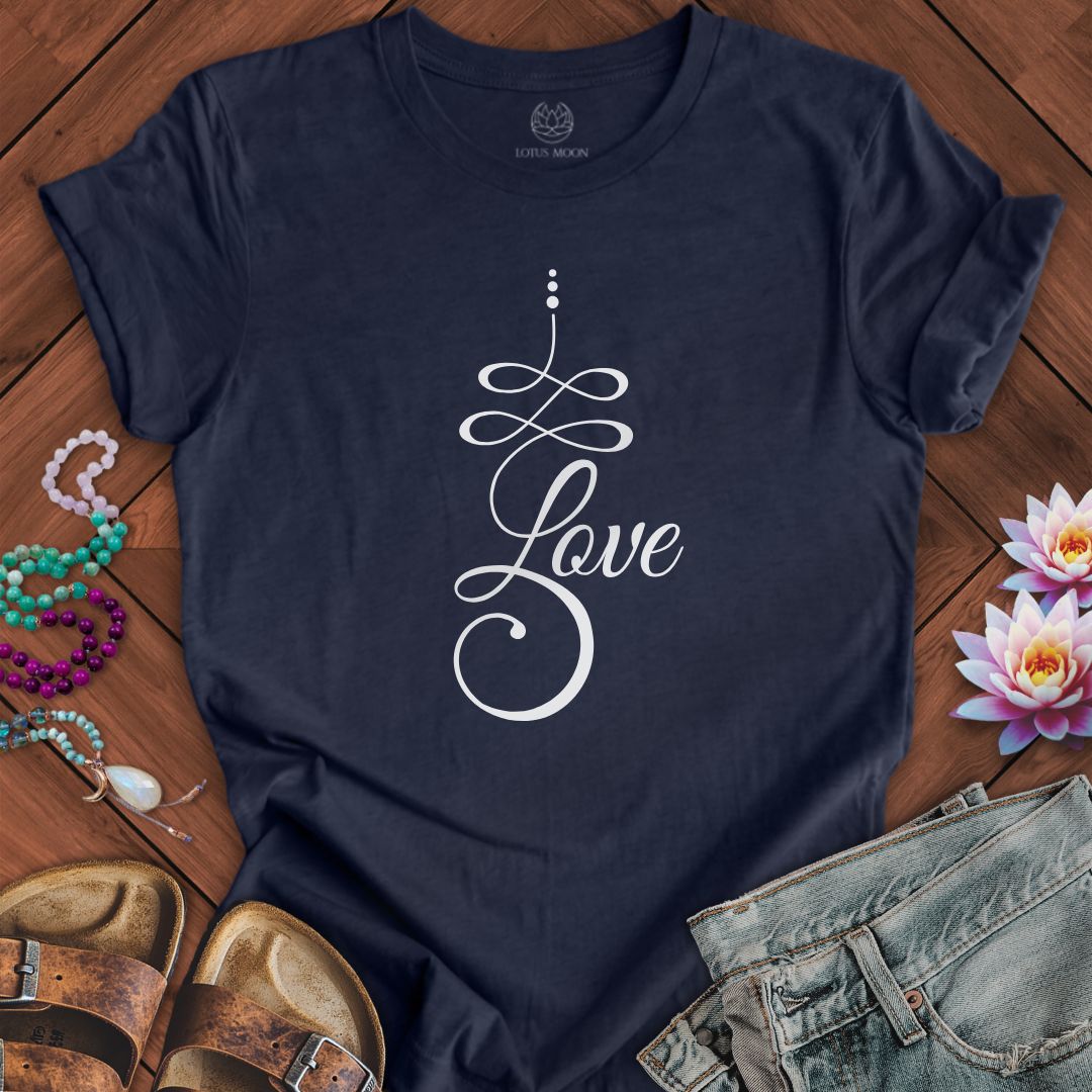 Unalome Love Tee Heather Midnight Navy