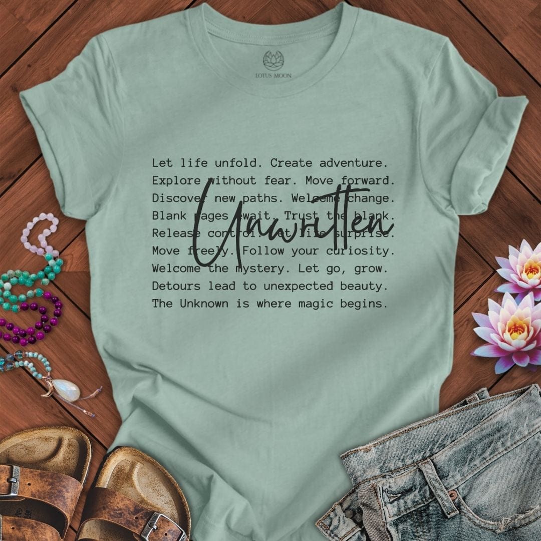 Unwritten Text Tee Dusty Blue