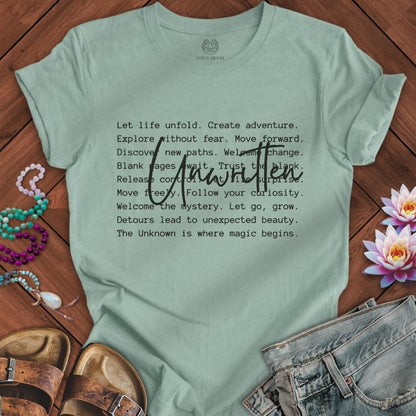 Unwritten Text Tee Dusty Blue