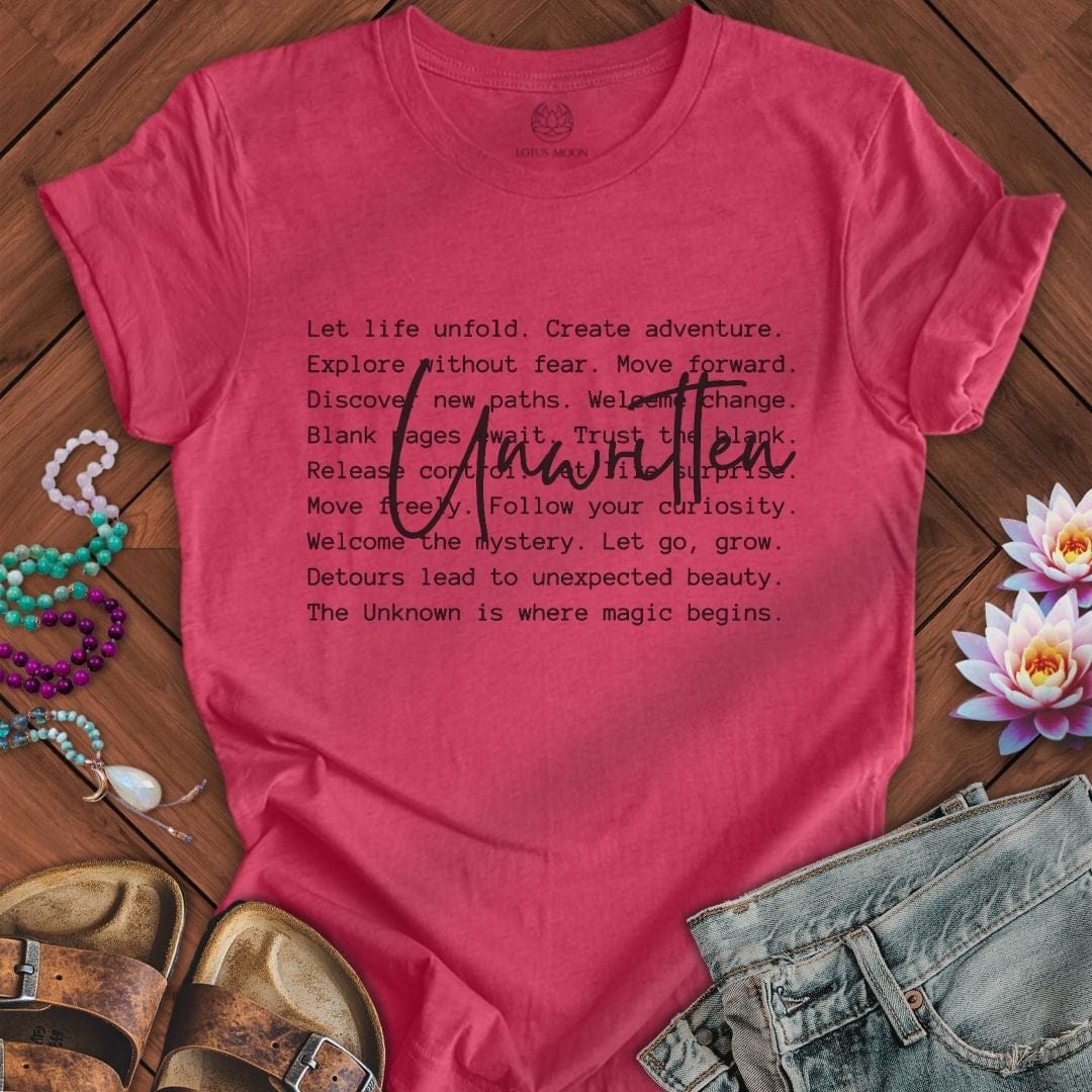 Unwritten Text Tee Heather Raspberry