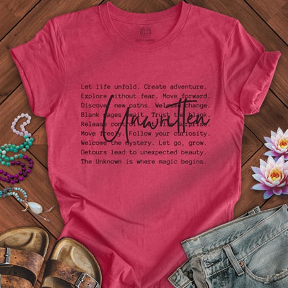 Unwritten Text Tee Heather Raspberry