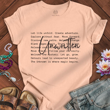 Unwritten Text Tee Peach