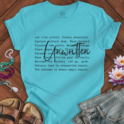 Unwritten Text Tee Turquoise