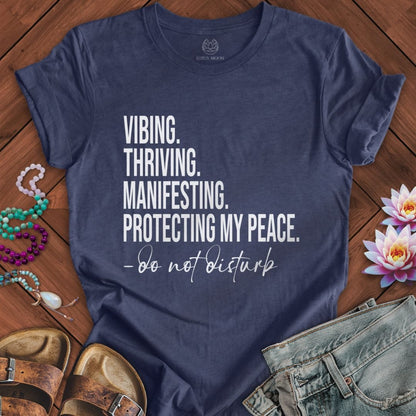 Vibing Thriving Tee Heather Navy