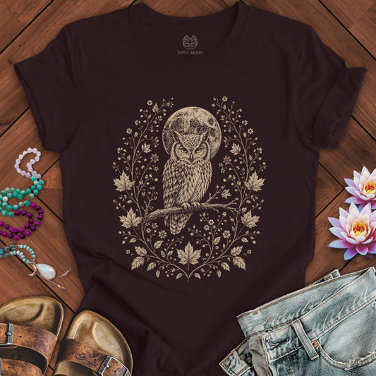 Printify T-Shirt Victorian Owl Tee Oxblood Black / S
