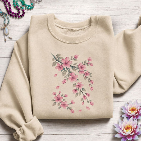 Vintage Cherry Blossoms Sweatshirt Sand