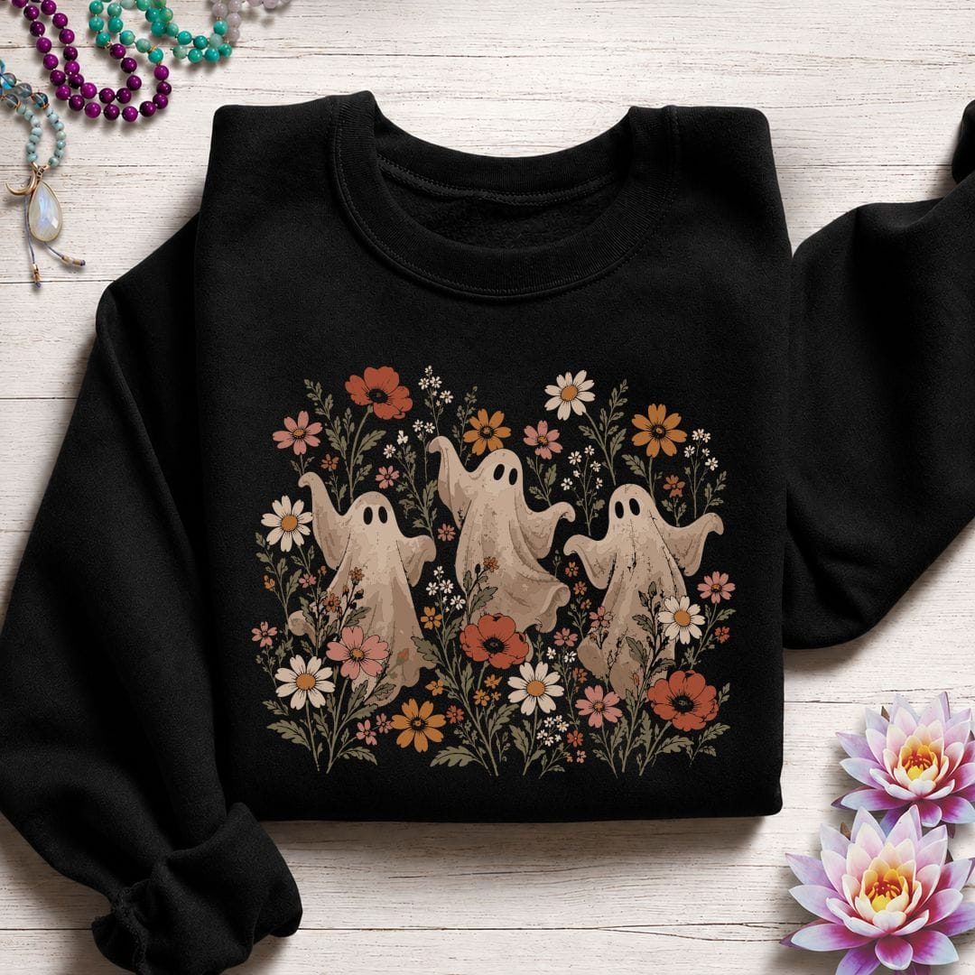 Vintage Dancing Ghosts Sweatshirt Black