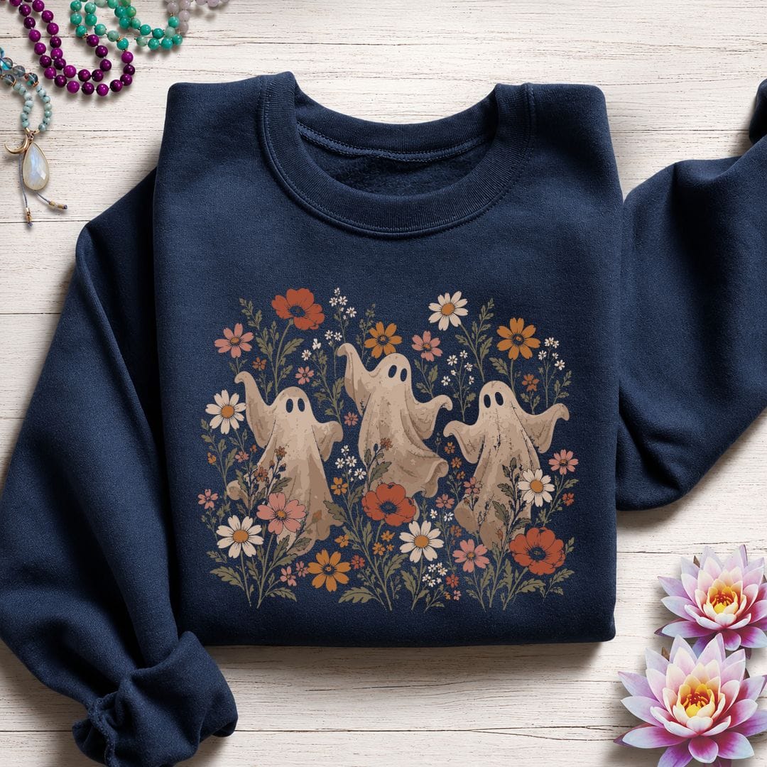 Vintage Dancing Ghosts Sweatshirt Navy