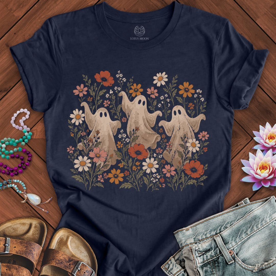 Vintage Dancing Ghosts Tee Heather Midnight Navy