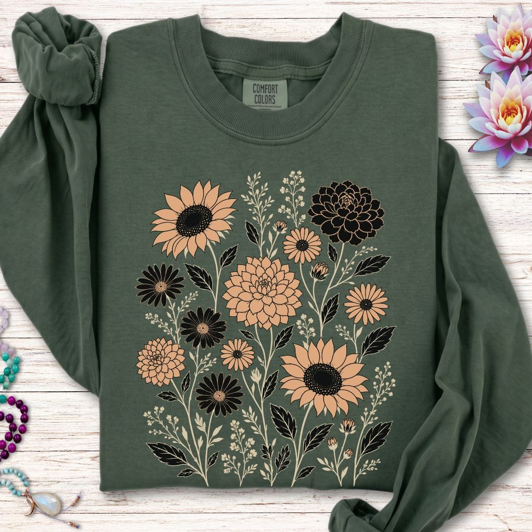 Vintage Fall Florals Long Sleeve Tee Hemp