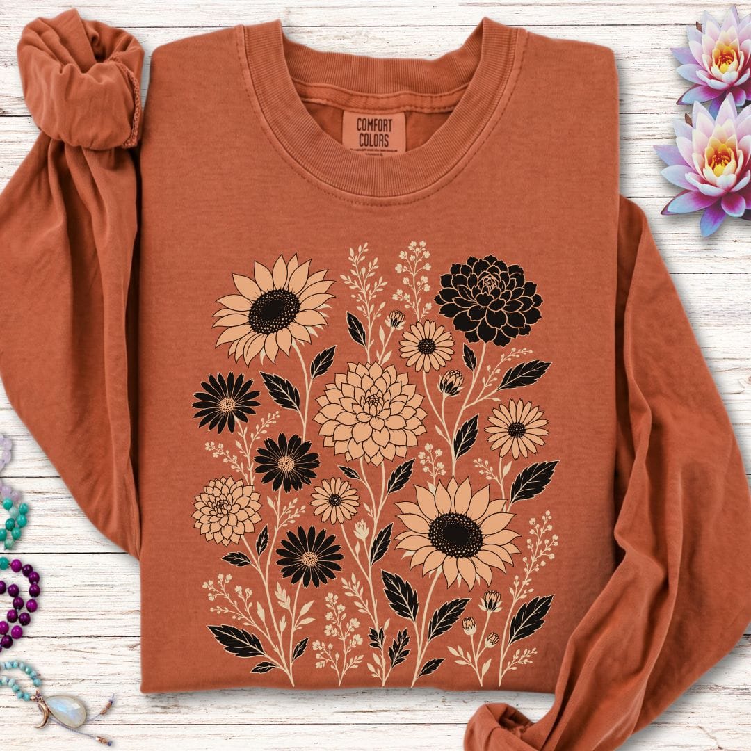 Vintage Fall Florals Long Sleeve Tee Yam