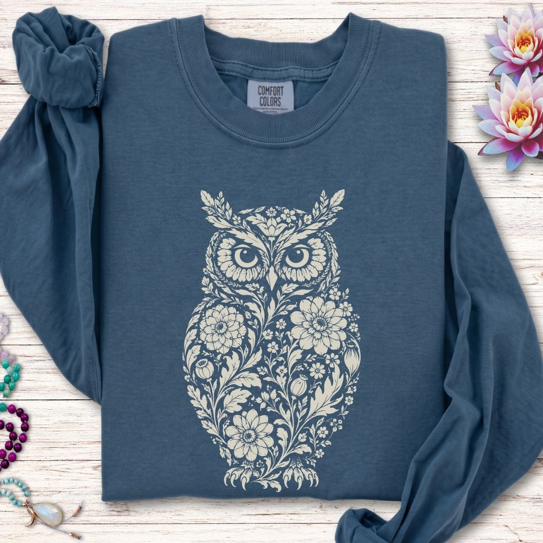 Vintage Owl Long Sleeve Tee Midnight
