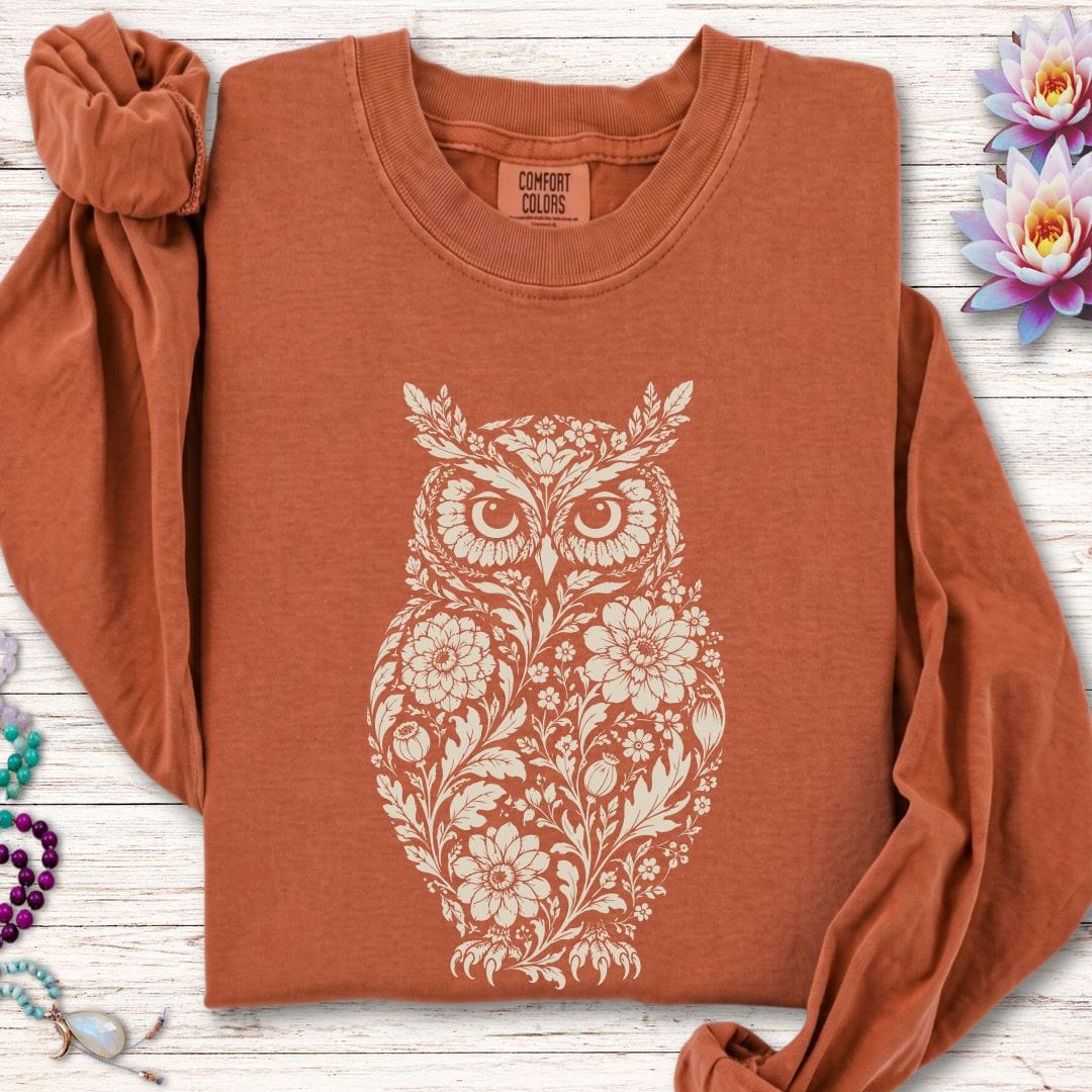 Vintage Owl Long Sleeve Tee Yam