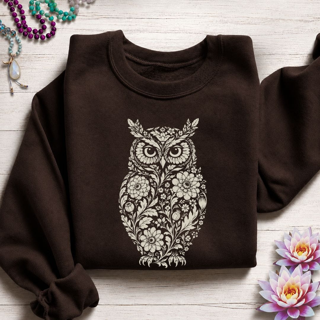 Vintage Owl Sweatshirt Dark Chocolate