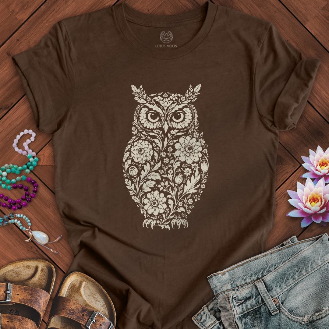 Vintage Owl Tee Heather Brown