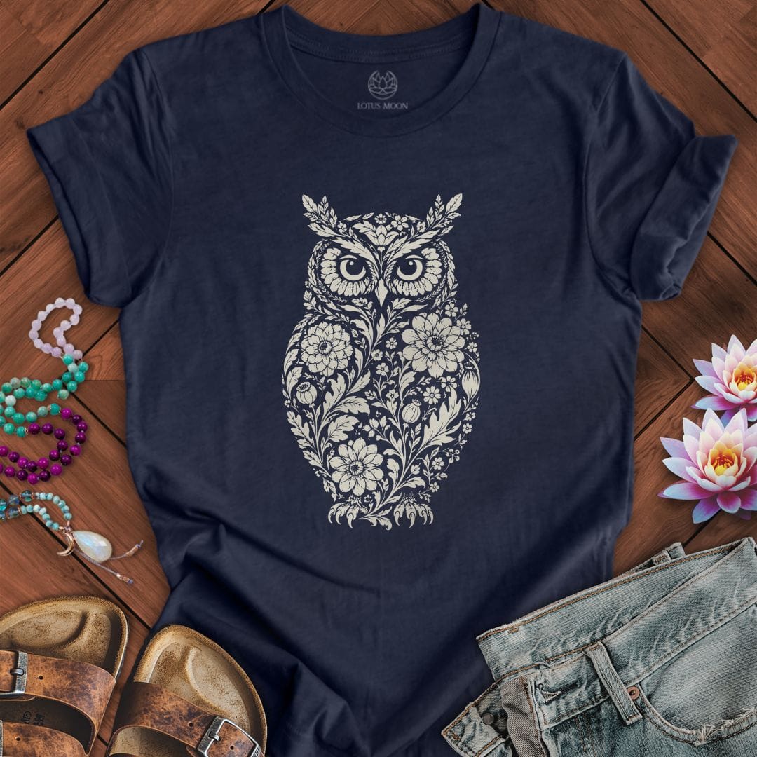 Vintage Owl Tee Heather Midnight Navy