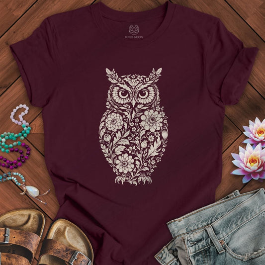 Vintage Owl Tee Maroon