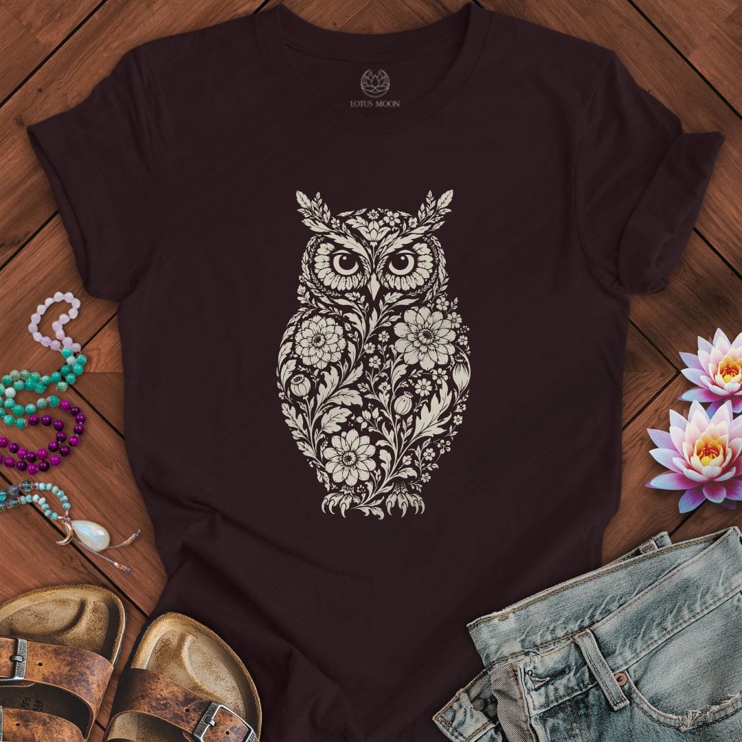 Vintage Owl Tee Oxblood Black