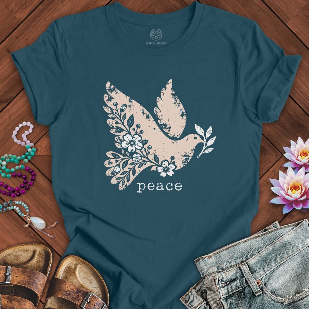 Printify T-Shirt Vintage Peace Dove Tee Deep Teal / S