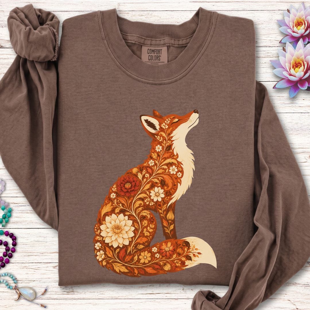 Printify Long-sleeve Vintage Red Fox Long Sleeve Tee Espresso / S