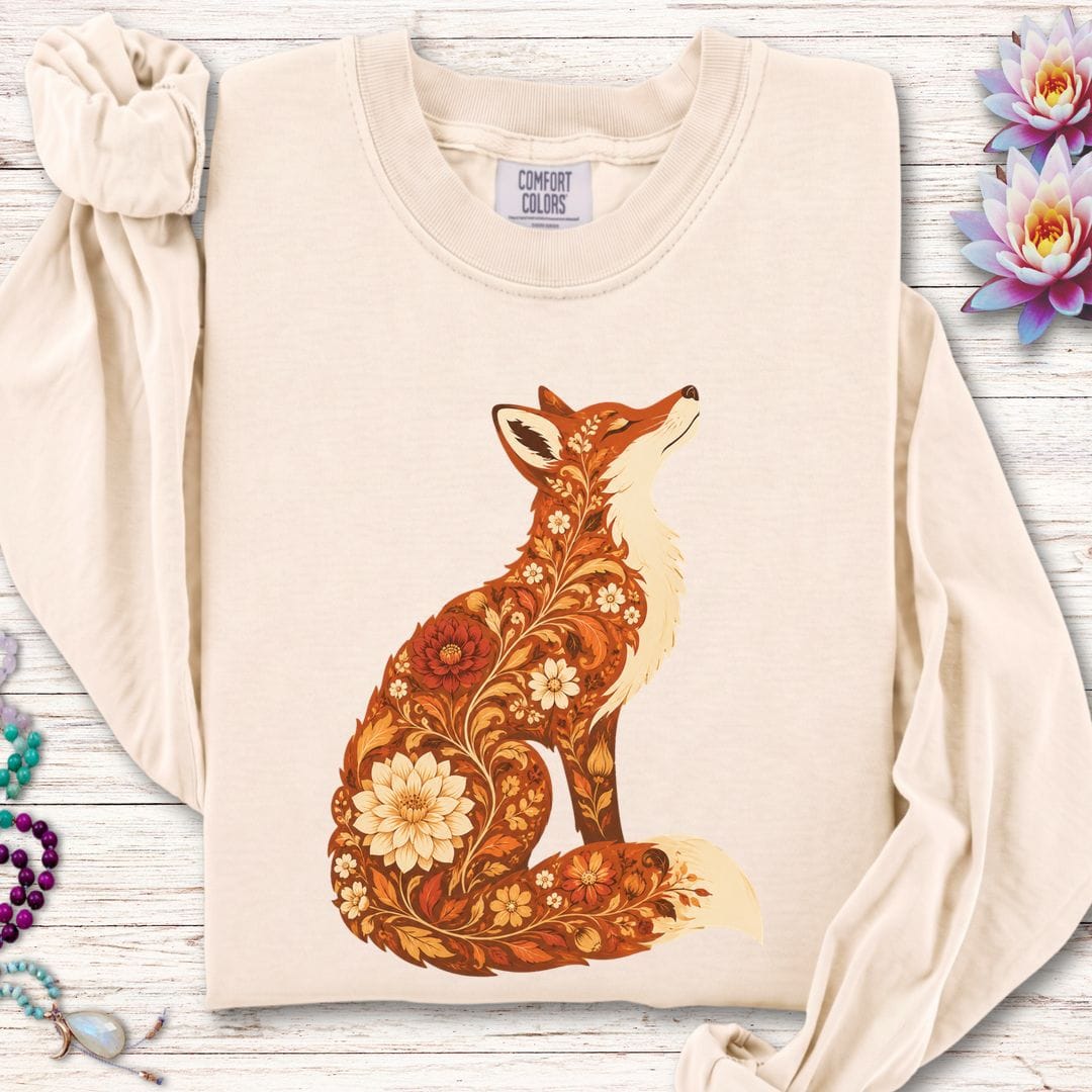 Printify Long-sleeve Vintage Red Fox Long Sleeve Tee Ivory / S