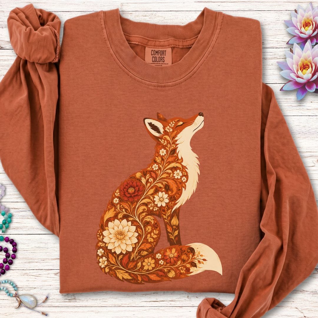 Printify Long-sleeve Vintage Red Fox Long Sleeve Tee Yam / S