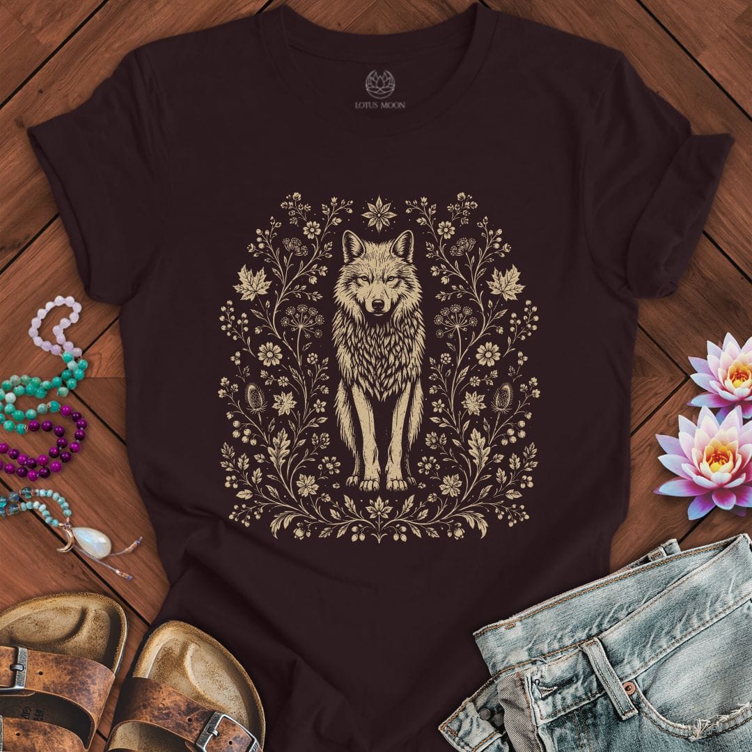 Printify T-Shirt Vintage Wolf Tee Oxblood Black / S