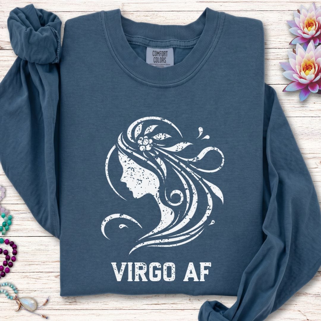 Virgo AF Long Sleeve Tee Midnight