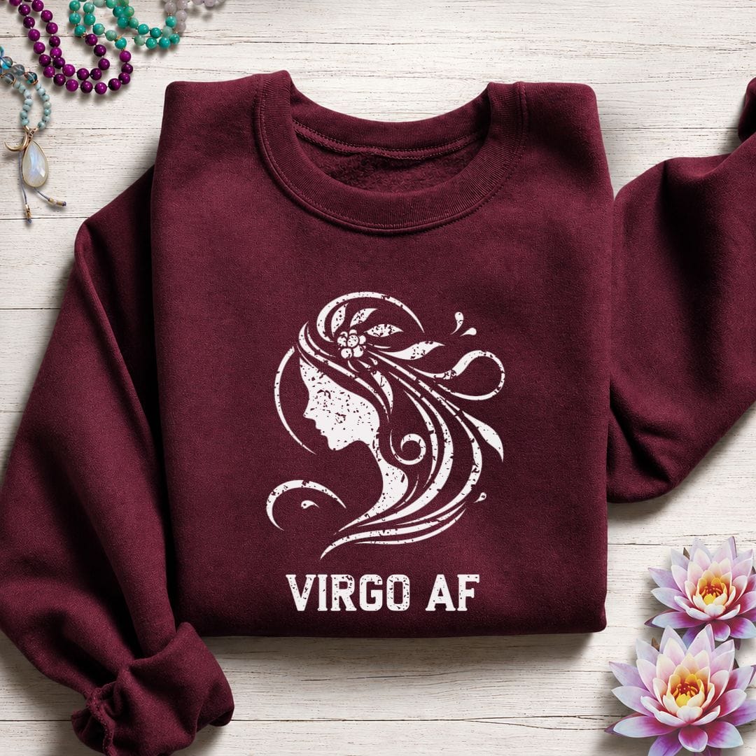 Virgo AF Sweatshirt Maroon