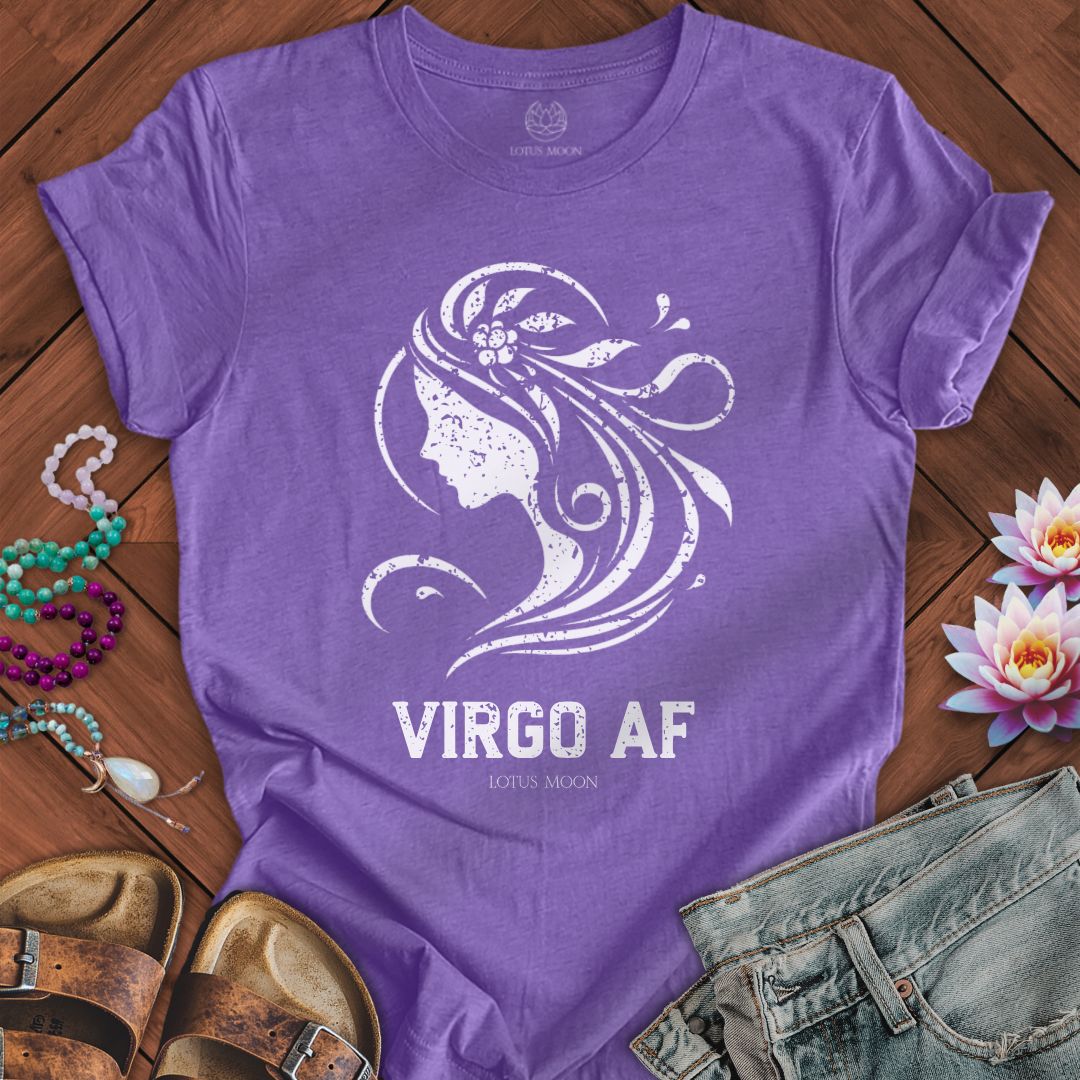 Lotus Moon Co. T-Shirt Virgo AF Tee Heather Team Purple / S
