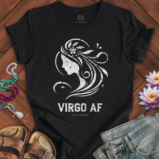Lotus Moon Co. T-Shirt Virgo AF Tee Solid Black Blend / S