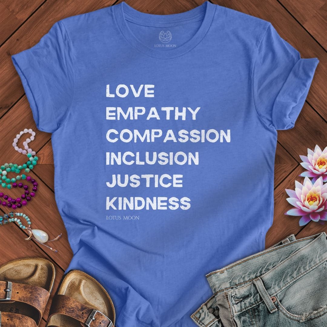 Virtue Text Tee Heather Columbia Blue