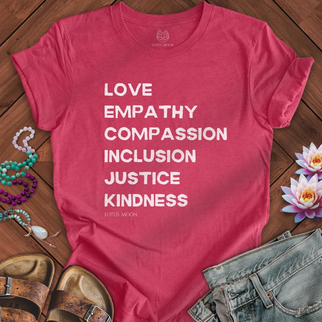 Virtue Text Tee Heather Raspberry