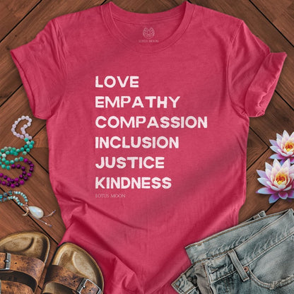 Virtue Text Tee Heather Raspberry