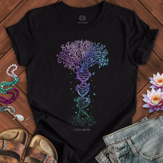 Watercolor DNA Tree Tee Black Heather