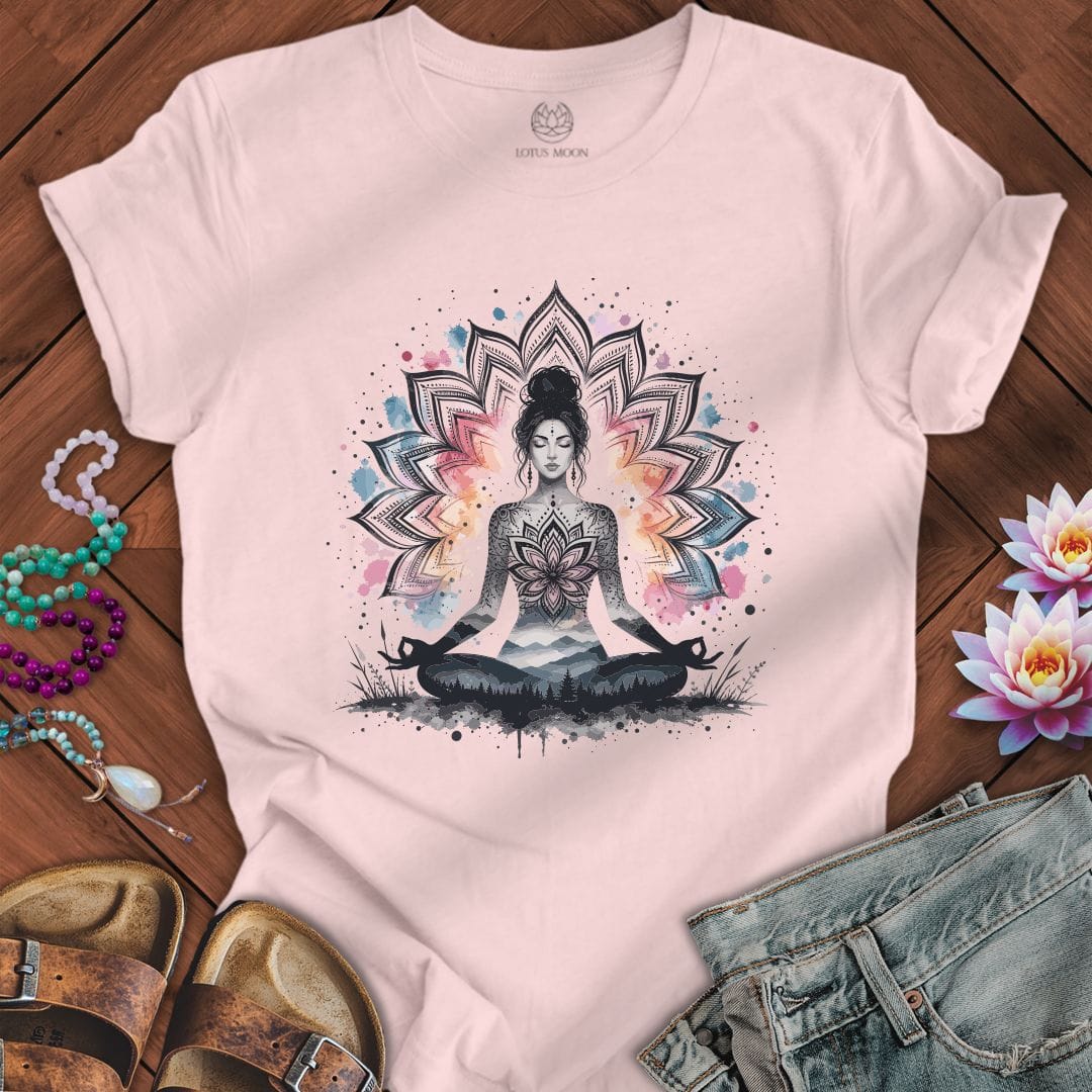 Watercolor Meditation Tee Soft Pink