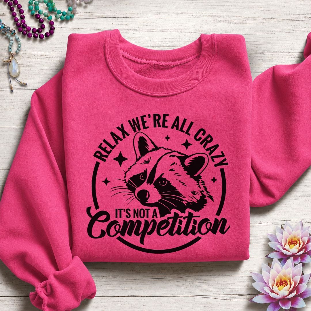 Printify Sweatshirt We're All Crazy Sweatshirt Heliconia / S