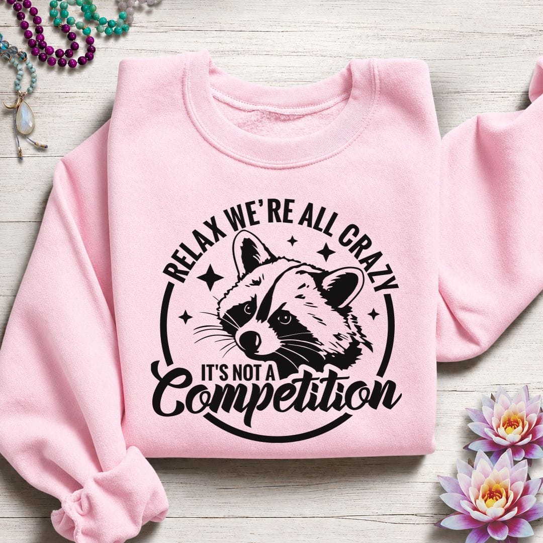Printify Sweatshirt We're All Crazy Sweatshirt Light Pink / S