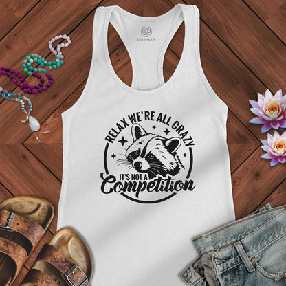 We're All Crazy Tank Solid White