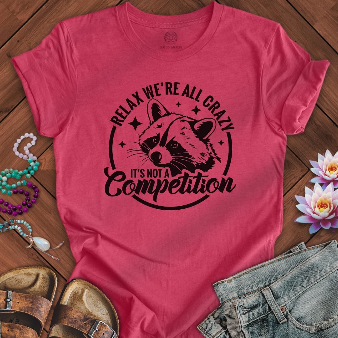 We're All Crazy Tee Heather Raspberry